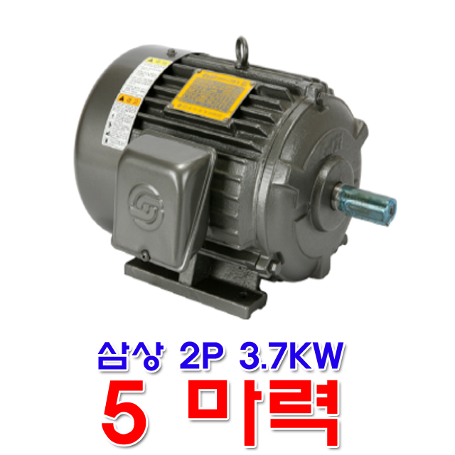 을지전기 삼상 2극 3.7KW 5마력 모터 유도전동기 2P 전폐형 TTH : 금광전업사