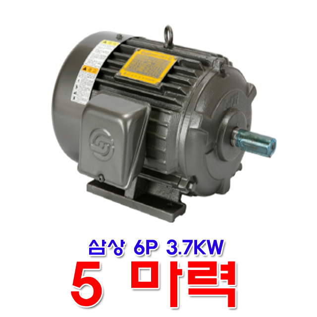 을지전기 삼상 6극 3.7KW 5마력 모터 유도전동기 6P 전폐형 TTH 고효율 모터 : 금광전업사
