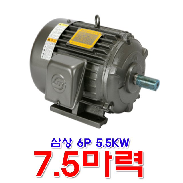 을지전기 삼상 6극 5.5KW 7.5마력 모터 유도전동기 6P 전폐형 TTH : 금광전업사