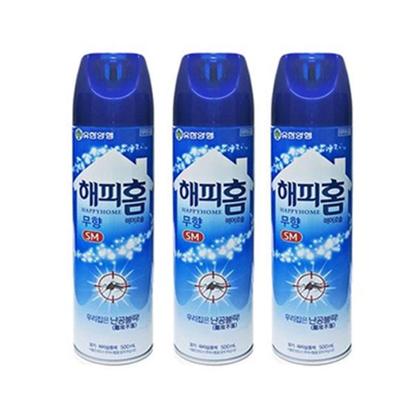 유한양행 해피홈 에어로솔 무향 500ml  x3개 Y : YPKOREA