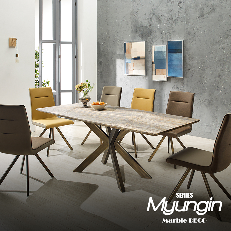 명인공방 본사 명인마블데코 시리즈 천연대리석 6인 식탁 - Awesome (Marble DECO Dinner Table - Awesome) : 명인공방