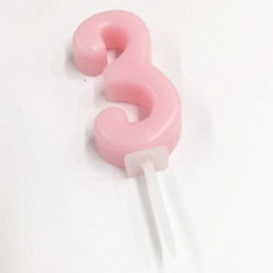 숫자초 3번 1개 / 약 23 x 70mm / 케익초 : 베이킹프라자