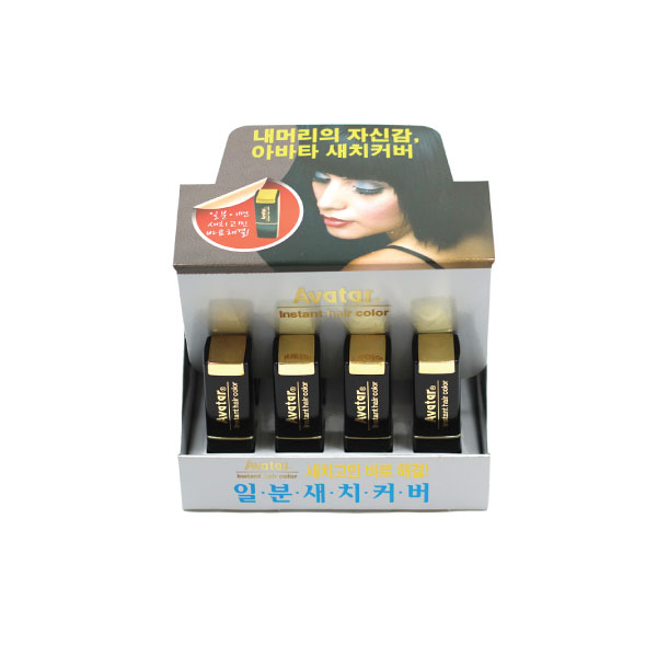 아바타 터치헤어 1분 새치커버스틱 4.2g 자연갈색/흑갈색/흑색 : 헤어드레서
