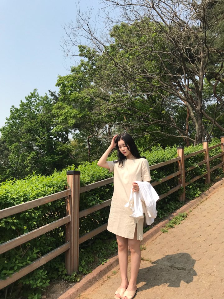 트임 린넨원피스 베이지 [오브로더] : 오브로더