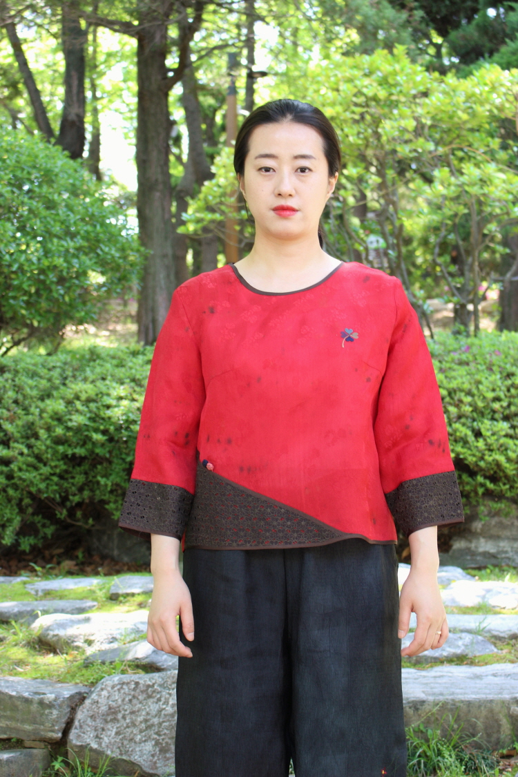 여자 생활한복 모시인견 블라우스 개량한복 염색한복 법복 백중기도 석가탄신일 여름 어머니선물 : 단미달콤