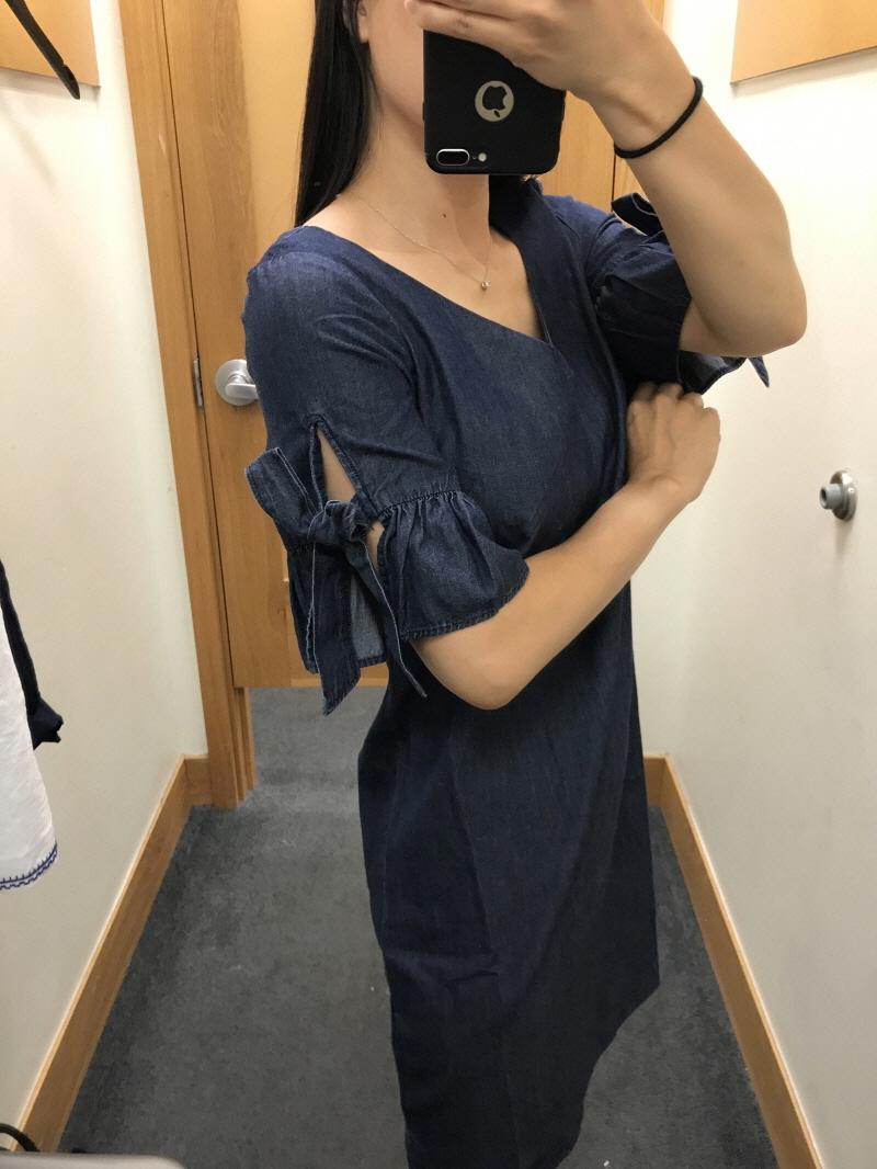 제이크루 타이 슬리브 데님 드레스 : 아울렛굿즈