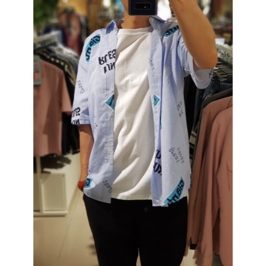 남성 나염 스트라이프 셔츠 HU6SS22/ 애드호크 : 롯데백화점 영플라자