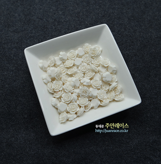 [기본10개]  호마이카 장미 장식 헤어악세사리장식 리본공예재료 부자재  DIY장미모티브 : 주안레이스