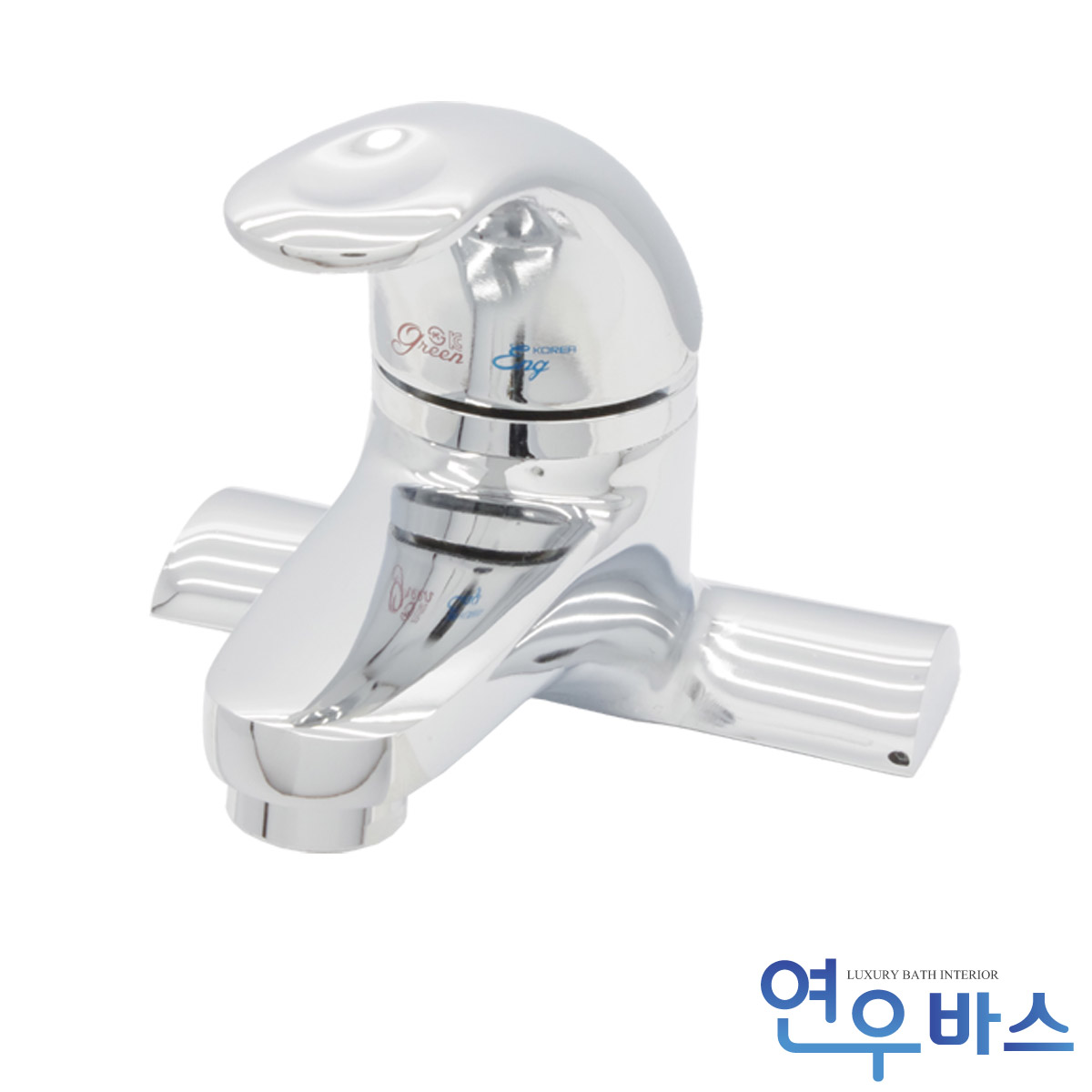 연우바스 그린이엔지 SGR-304 2홀 세면기 수도꼭지 수전 그린ENG A010 욕실용품 샤워기헤드 인테리어 화장실 세면대 : 연우바스