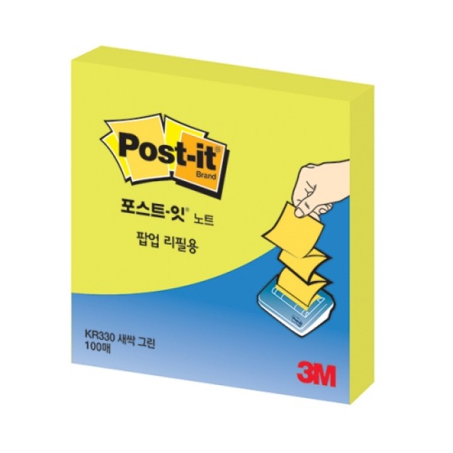 묶음상품/3M)포스트-잇 팝업리필(KR-330-SSN/새싹그린/7676mm)21개 : 엔츠몰