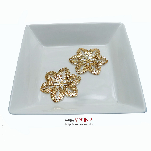[기본5개] 꽃잎금속장식 한복용 금속장식 배씨금속장식 캔들전통공예 부자재 DIY만들기재료 : 주안레이스