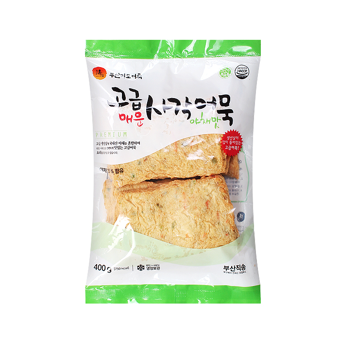 (부산미도어묵) 고급 매운 사각어묵 야채맛 400g 7팩 : 부산 미도어묵
