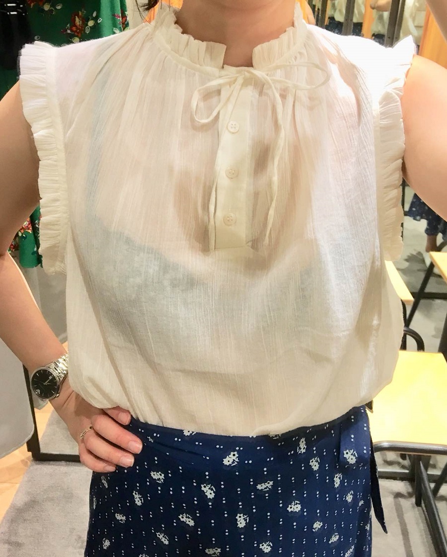 앤아더스토리즈 프릴 민소매 블라우스 화이트 / & other stories Frill Sleeveless Blouse : 파리부티크