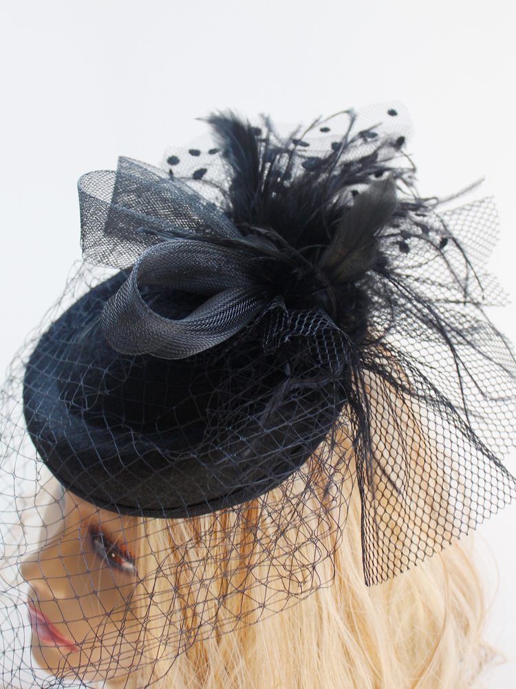 물랑루즈 헤어핀 Black - fascinator, 웨딩페이스베일 웨딩모자 : 새라앤제이
