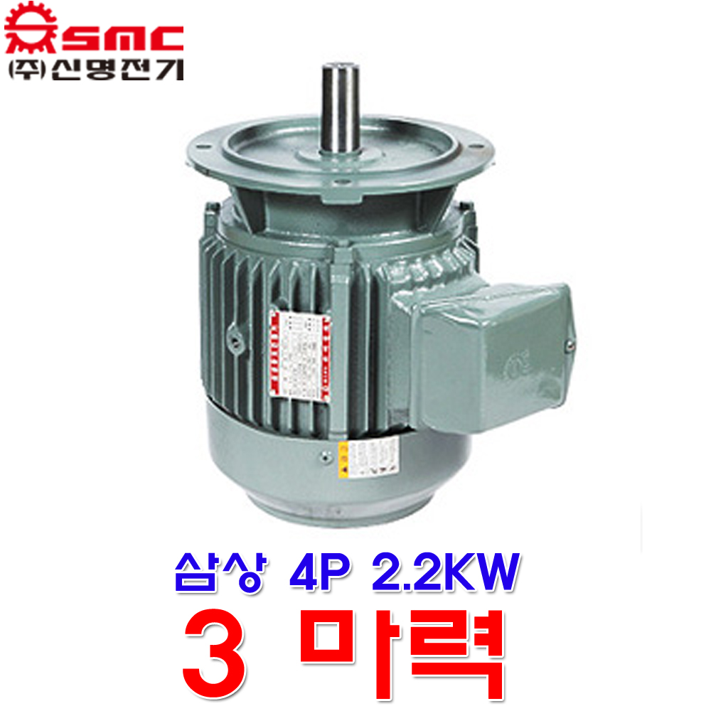 신명전기 버티컬 모터 삼상 2.2KW 3마력 4극 4P 신명모터 버티칼 모터 플랜지 수직모터 삼상유도전동기 : 금광전업사