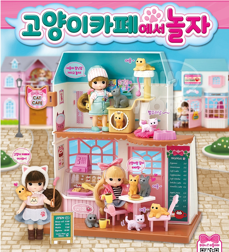 미미 리틀미미 고양이 카페에서 놀자 인형놀이 여아 유아 어린이 장난감  4세이상 : 도시주부