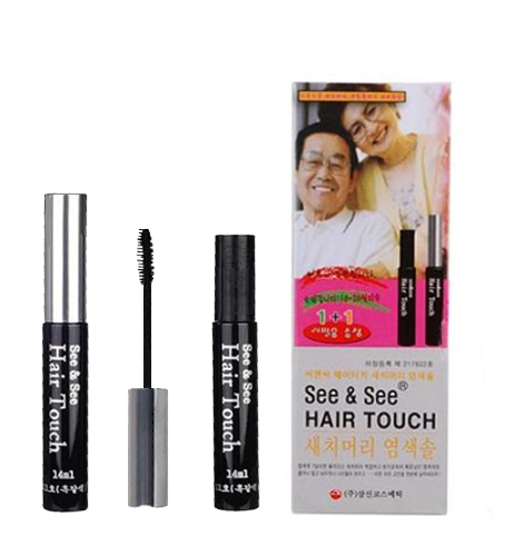[삼신] 씨앤씨 헤어터치 새치머리 염색솔 (마스카라형) 14ml+14ml : 빅헤어몰 미용재료