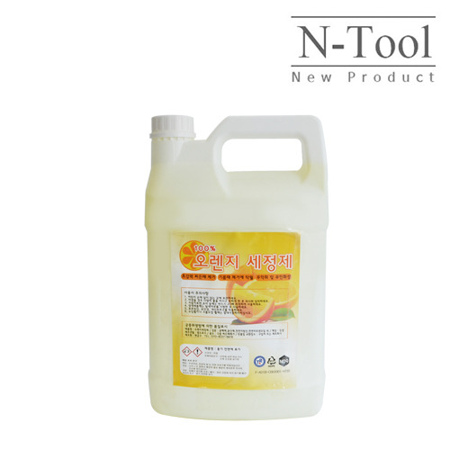 N-Tool 엔툴 100% 천연오일 오렌지세정제 4L [실내크리닝/스티커/타르/벌레제거제] : 주식회사엔공구