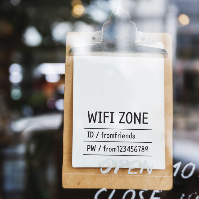 라인와이파이비번- 비밀번호시트지제작 데코스티커 까페매장인테리어 귀여운WIFI 프롬프렌즈 : 프롬프렌즈