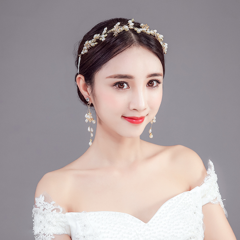 신부 셀프웨딩 티아라 헤어악세사리 귀걸이 목걸이 2018 새로운 신 GZ956183 : GUTTE