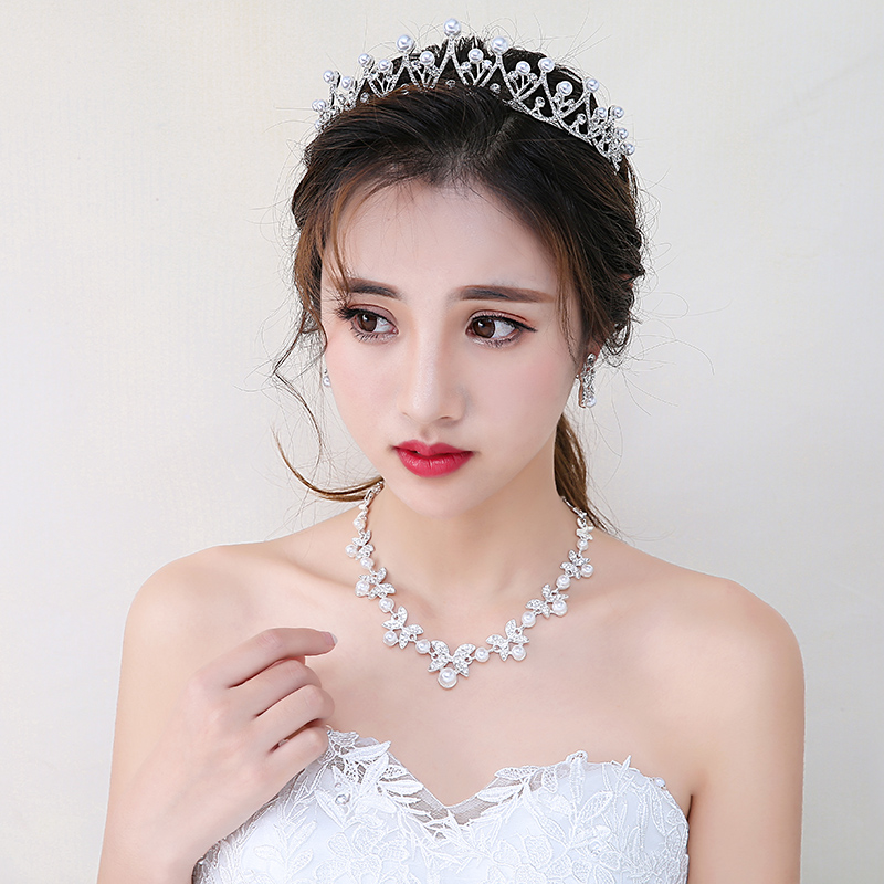 신부 셀프웨딩 티아라 헤어악세사리 귀걸이 목걸이 2018 새로운 신 QT607214 : GUTTE