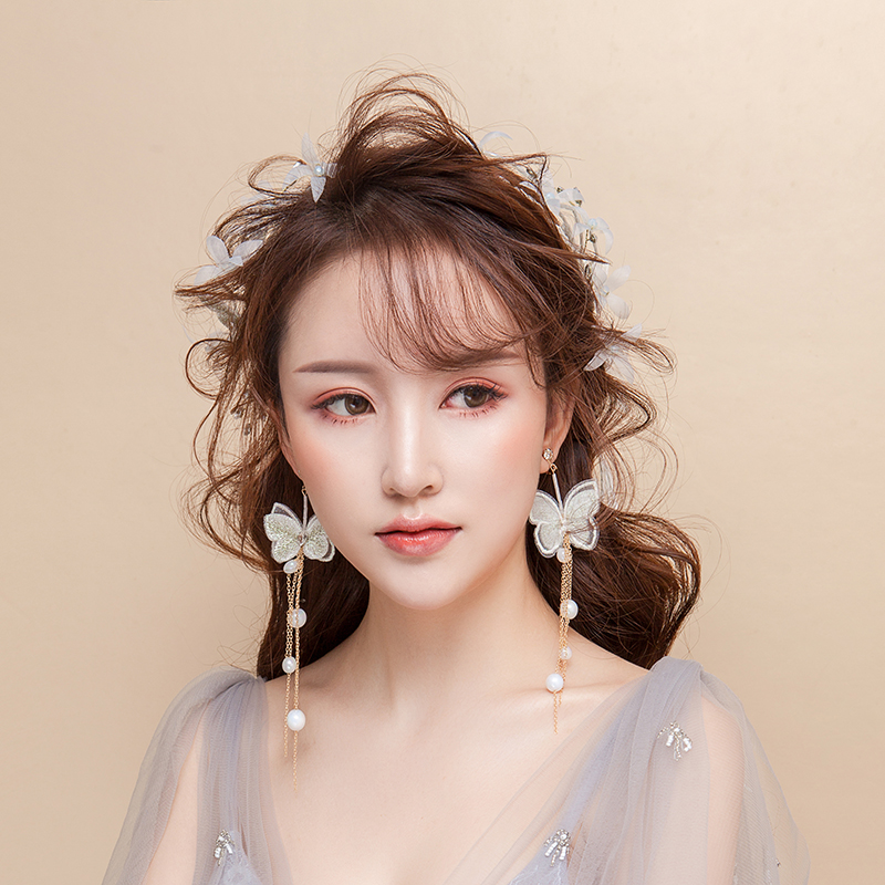신부 셀프웨딩 티아라 헤어악세사리 귀걸이 목걸이 2018 새로운 한 DS123489 : GUTTE