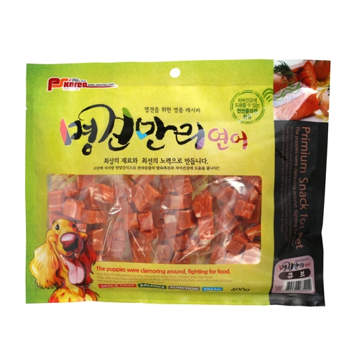 명견만리 대용량 강아지 간식 연어 큐브, 400g, 1개 : 더나은펫