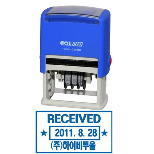 자동스탬프 사각 일부인(C-828D / 53x32/날짜 지정)