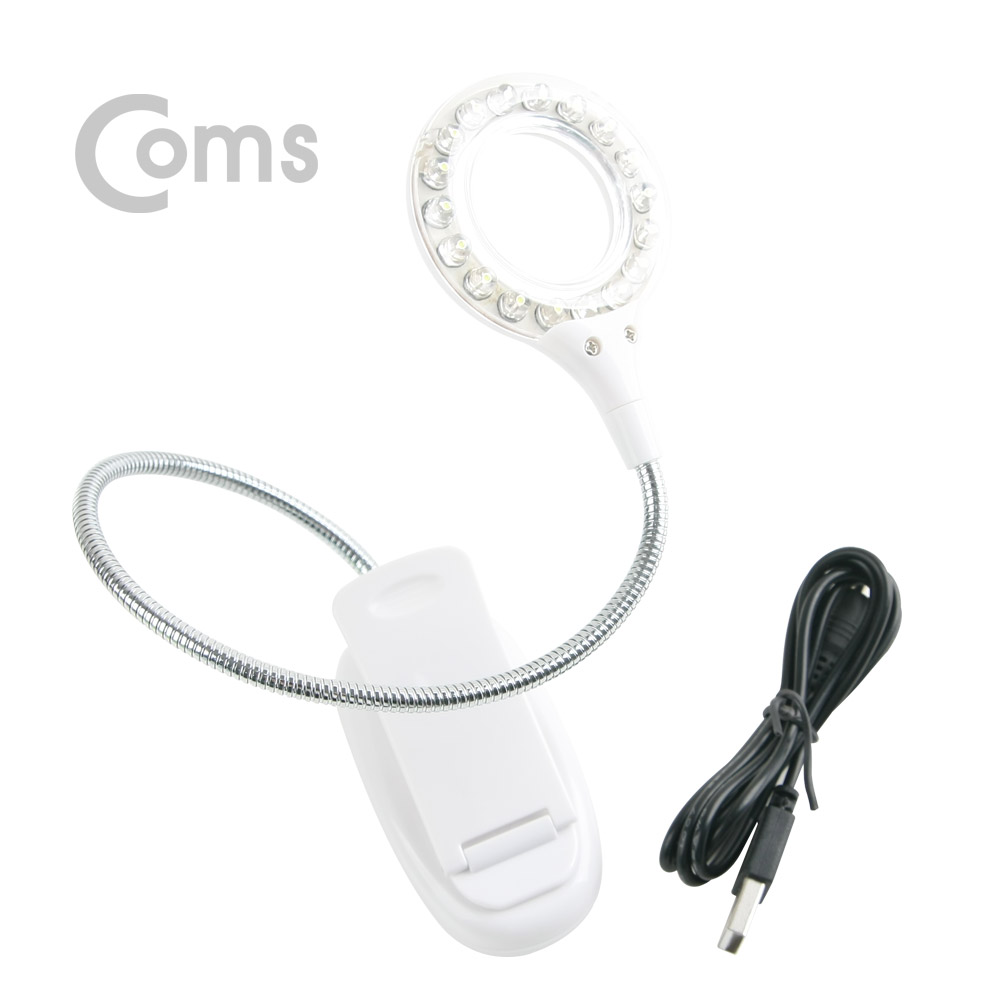 실재고 컴스몰 U4003 USB 램프 18 LED 클립거치+스탠드형 : 컴스몰