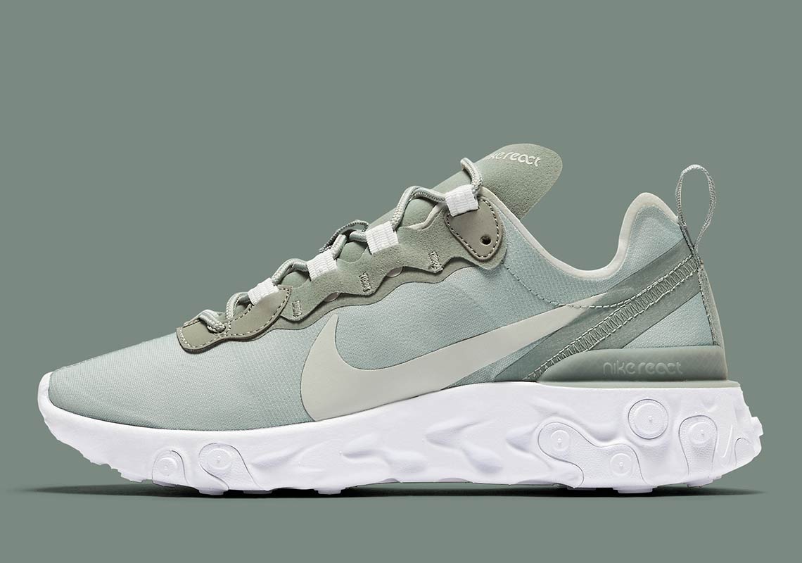 [해외] 나이키 우먼스 리액트 엘러먼트 55 미카그린 화이트 BQ2728-300 : Shoes Place
