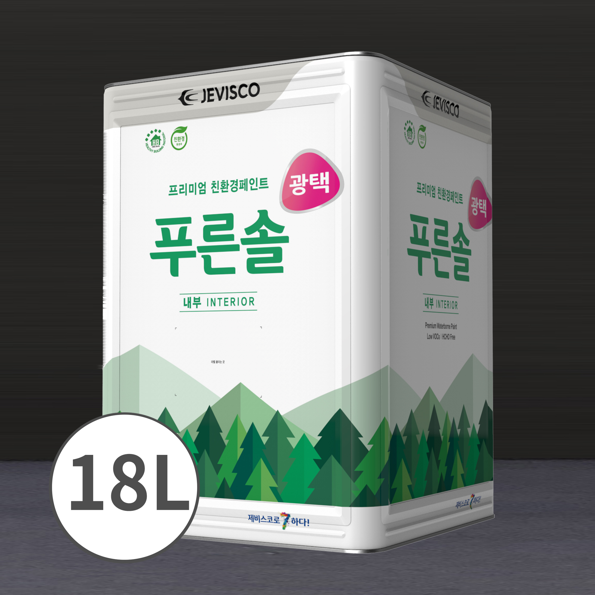 제비스코(제비표) 푸른솔 프로 광택 내부 백색 수성페인트 친환경페인트 18L : 제비스코 신진상사