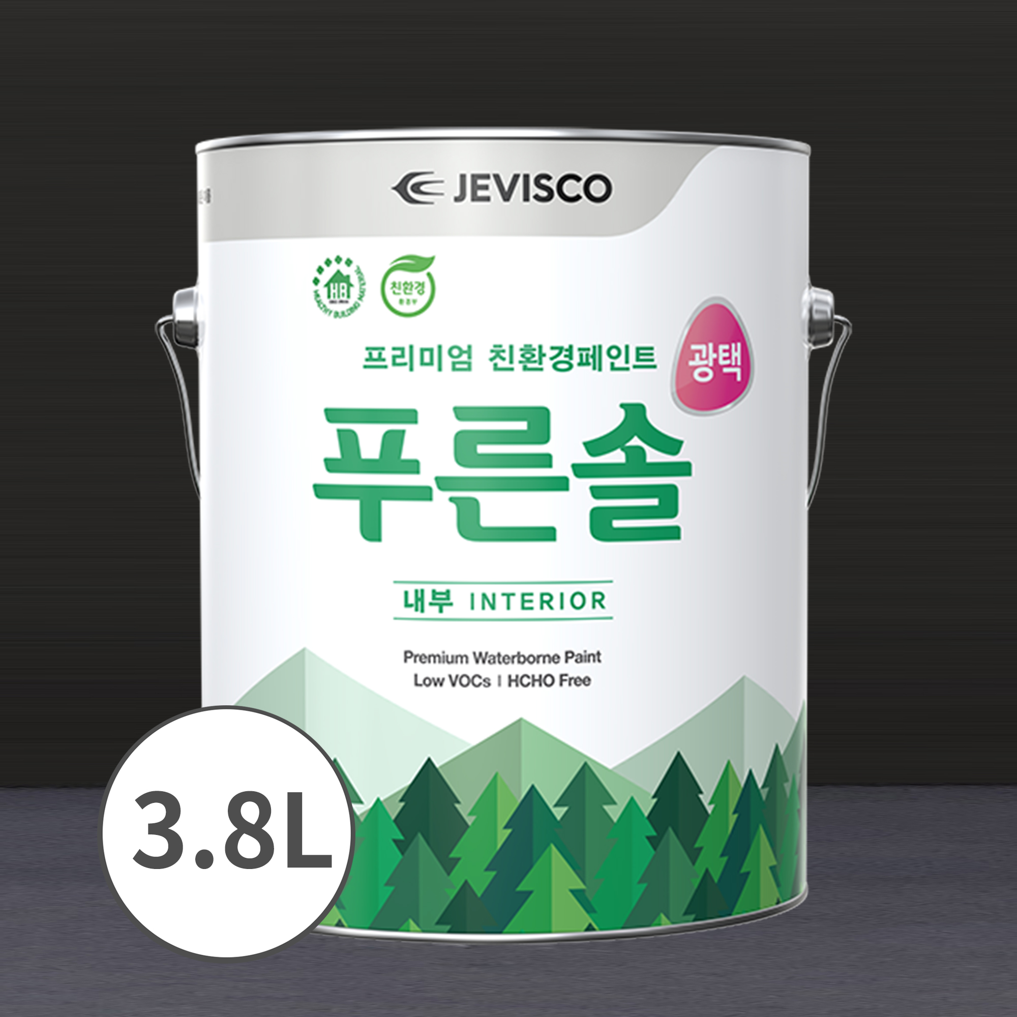 제비스코(제비표) 푸른솔 광택 내부 반광P 백색 수성페인트 친환경페인트 3.8L : 제비스코 신진상사