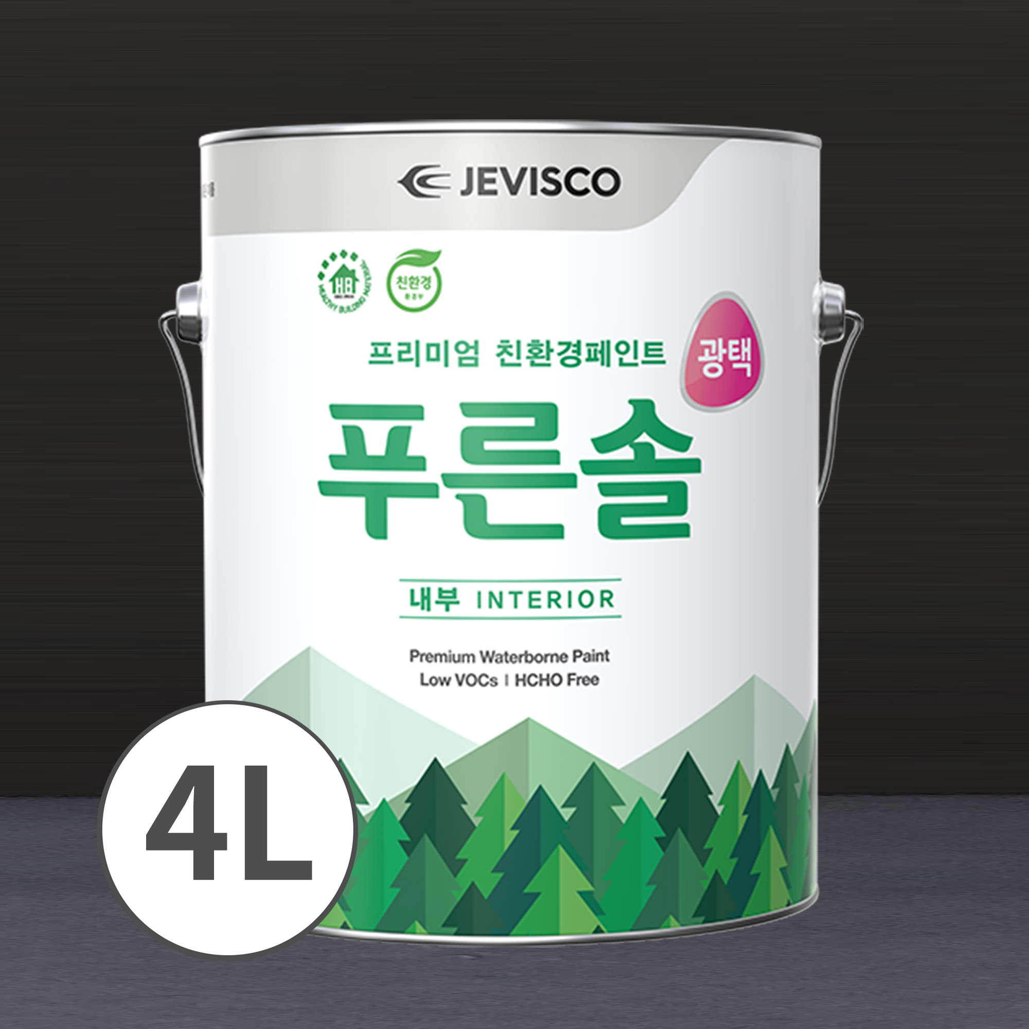 제비스코(제비표) 푸른솔 프로 광택 내부 백색 수성페인트 3.8L : 제비스코 신진상사