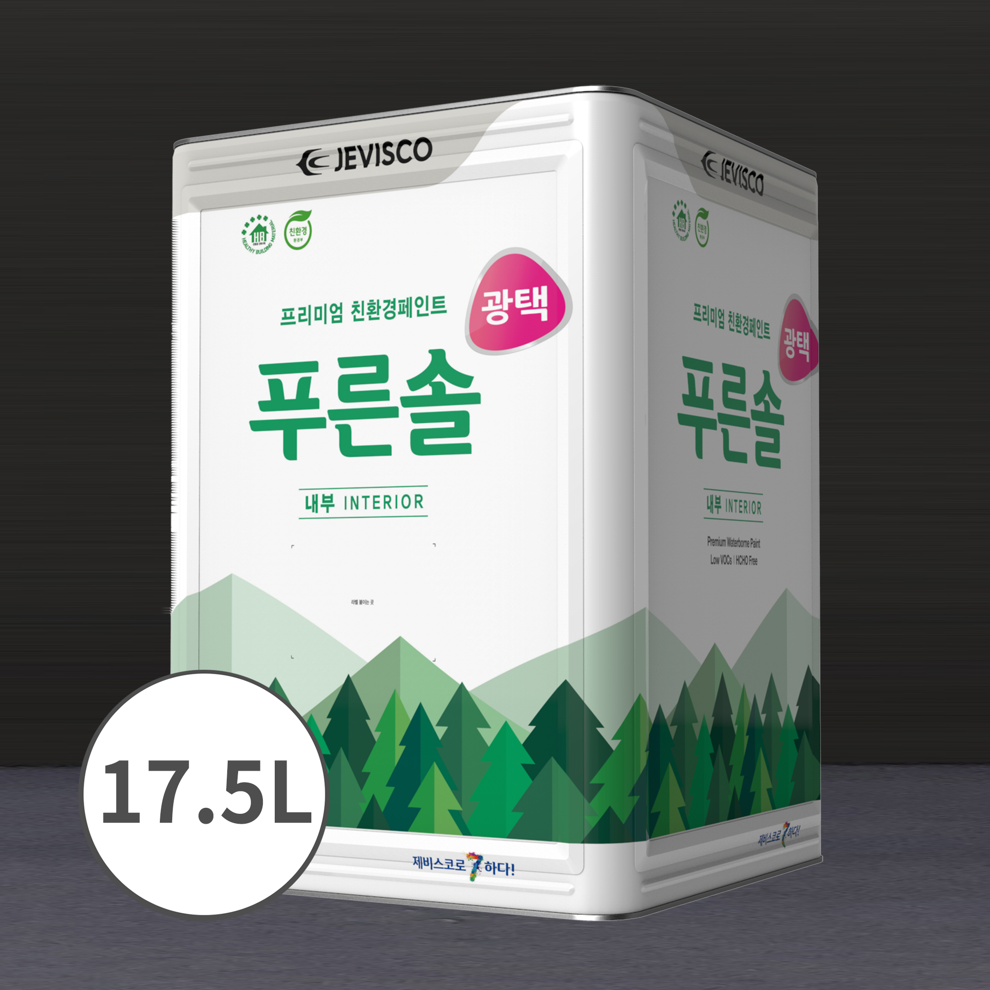 제비스코(제비표) 푸른솔 광택 내부 반광P 백색 수성페인트 친환경페인트 17.5L : 제비스코 신진상사