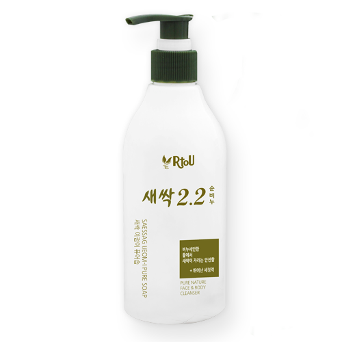 새싹 2.2 순비누 350g (구 순비누2.2) 자연유래원료 자극없는 순한 액상 클렌저 천연비누 탁월한보습 바디워시 : 순비누샵