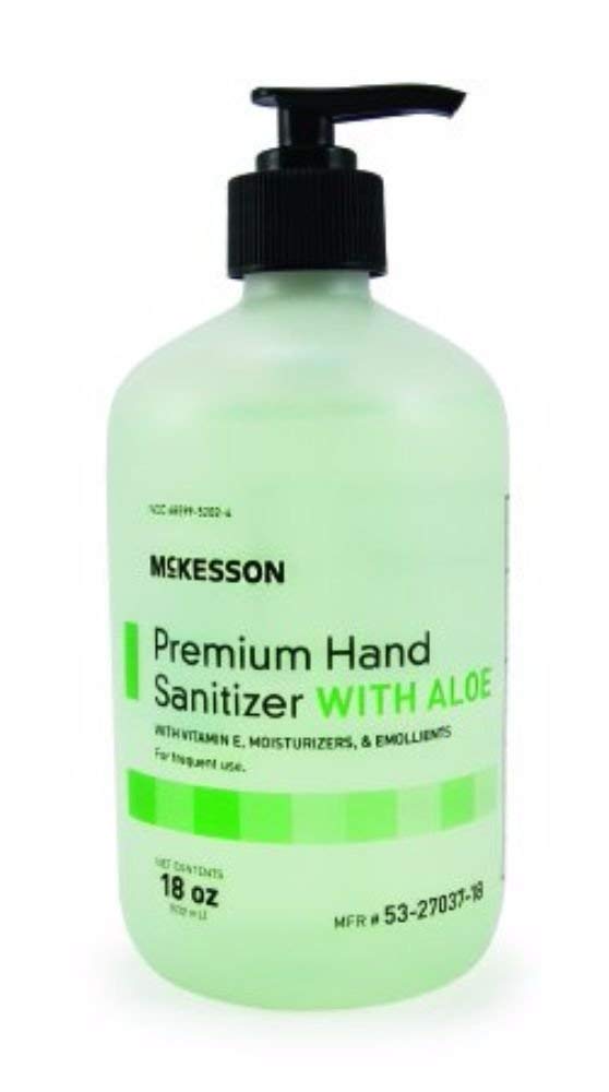 205742 McKesson Premium Hand Sanitizer with Aloe, 18 oz. Ethanol Pump Bottle, 1 Each 알로에가 : 해피웰빙