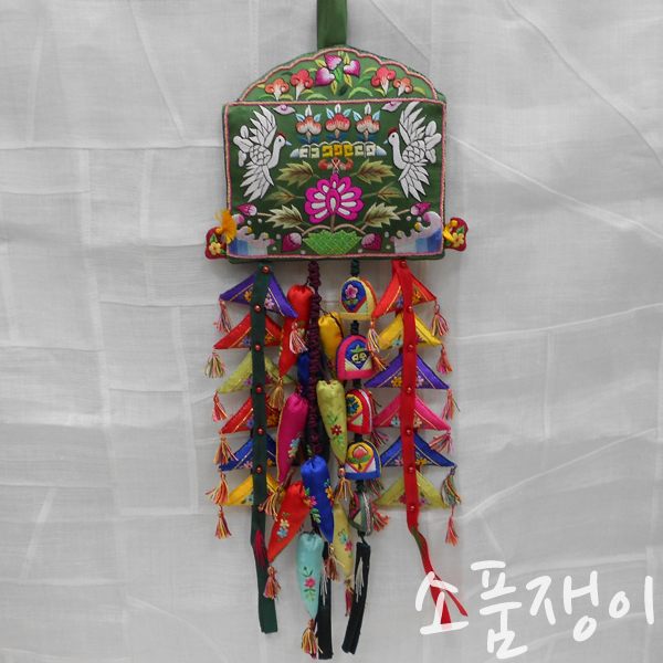 노리개2-쌍학손자수괴불노리개,전통노리개,소품,수예품 : 소품쟁이자수표구