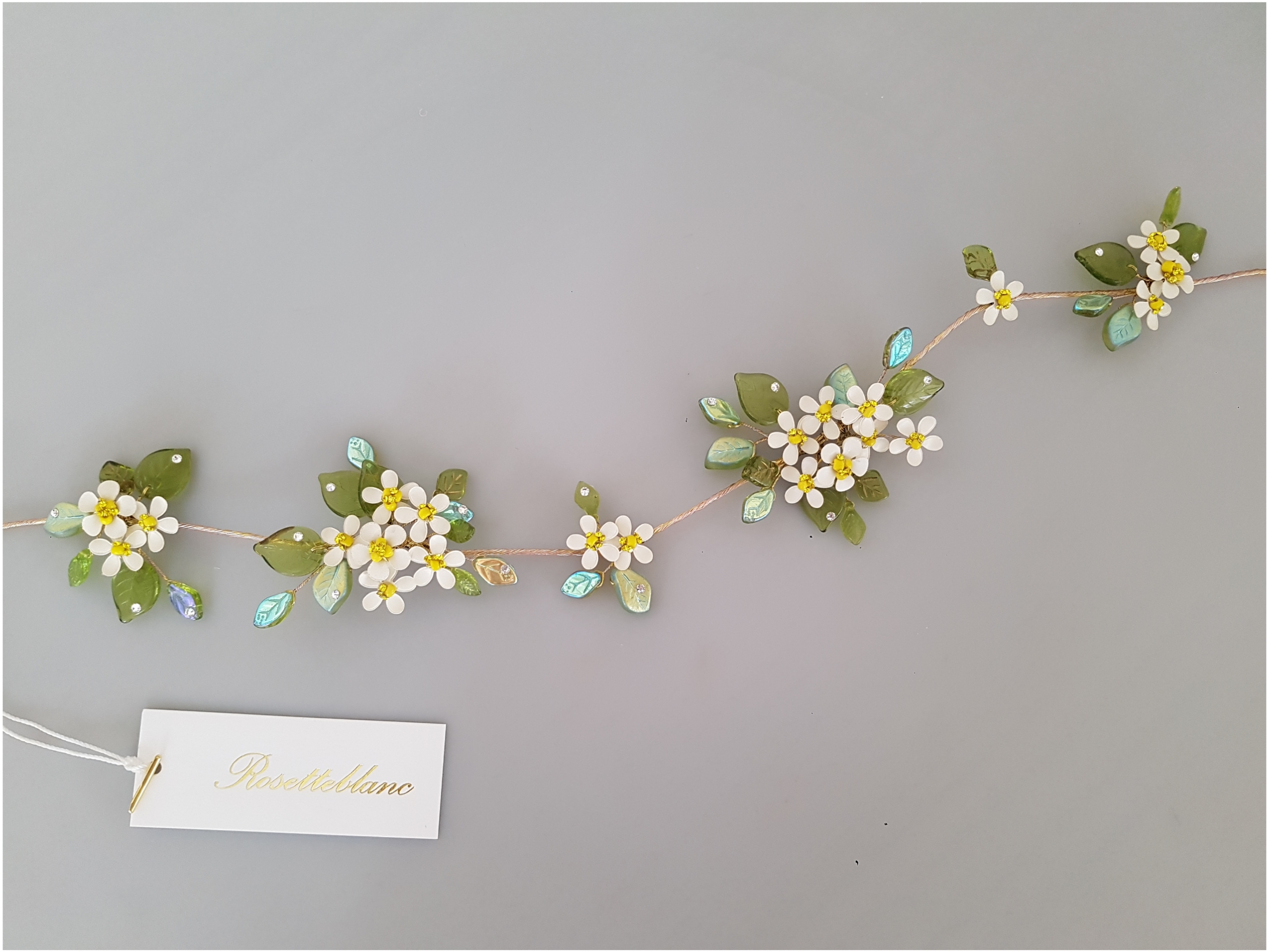 [로제블랑 웨딩헤어밴드 체코글래스 No1] 셀프웨딩헤어장식 : 로제블랑