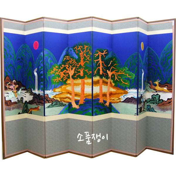 수렵도8폭연결병풍,손자수병풍,동양자수병풍 : 소품쟁이자수표구