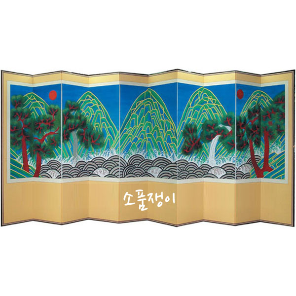 일월오봉도병풍-10폭,일월도병풍,기계자수병풍,주문제작상품 : 소품쟁이자수표구