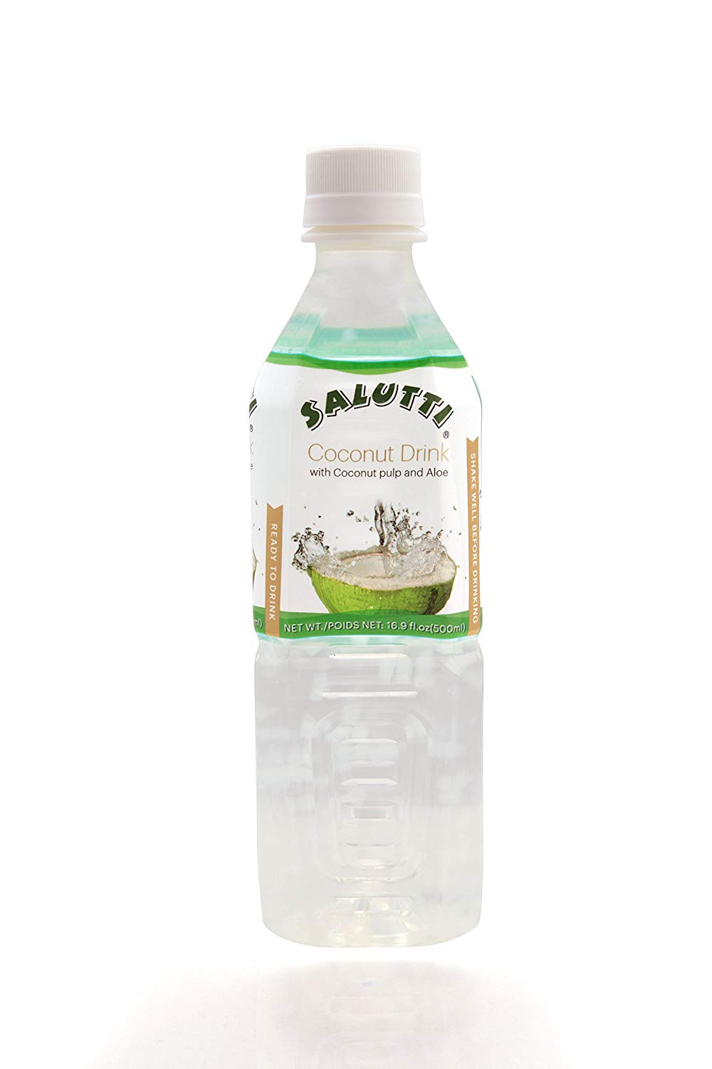 664594  SALUTTI 알로에 베라 쥬스 드링크, 리얼 코코넛 펄프가 든 코코넛, 479.1g (10 팩) : 해피웰빙