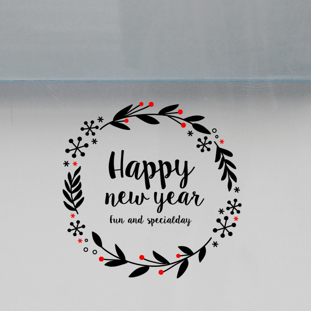 해피뉴이어리스- 새해인사장식 포인트스티커 까페인테리어 눈꽃데코 HAPPYNEWYEAR : 프롬프렌즈
