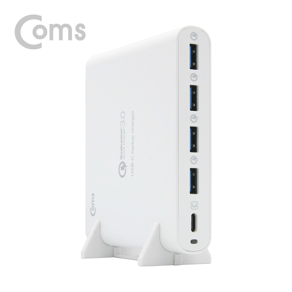 [LV663]  Coms 고속 멀티충전기 (USB 3.0 4Port/USB 3.1 Type C 1Port) / DC 컨넥터 3ea / 80W : 우성텔레콤