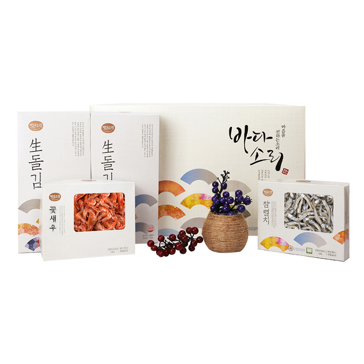 [바다소리] 보람2호 곱창돌김 남해멸치 꽃새우 미역 선물세트 : 선해수산 바다소리