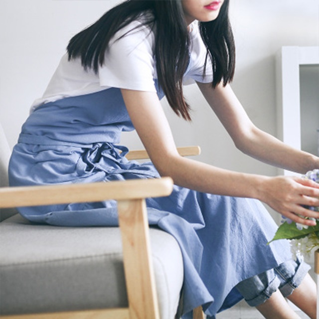 원피스 린넨 보육교사앞치마 어린이집앞치마 A1 : 슈와츠코리아