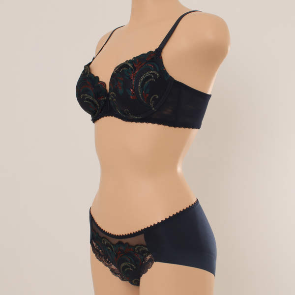 [현대백화점12관]비너스 오르화 메탈사 포인트 자수레이스 3D패드 브라 CD컵 햄팬티 세트 OBR5682CD H NB : 현대백화점