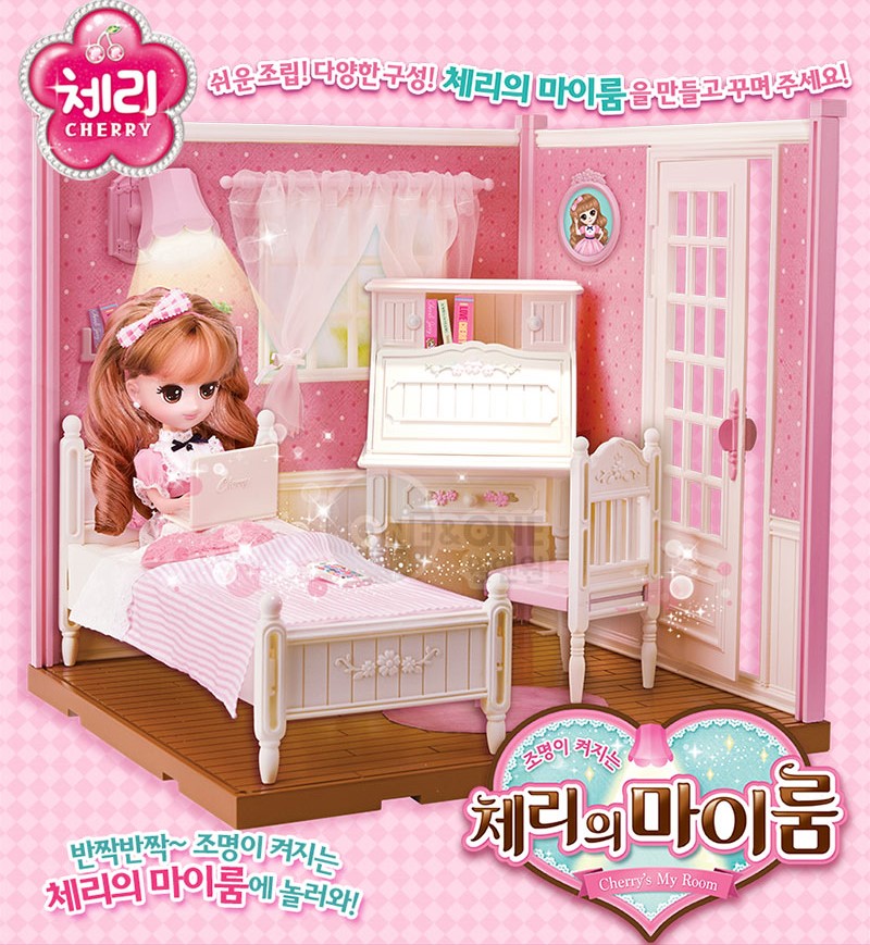 [원앤원] 조명이켜지는 체리의마이룸 / 쥬리의뷰티룸 (택1) 여아 공주인형놀이 : The 싼몰