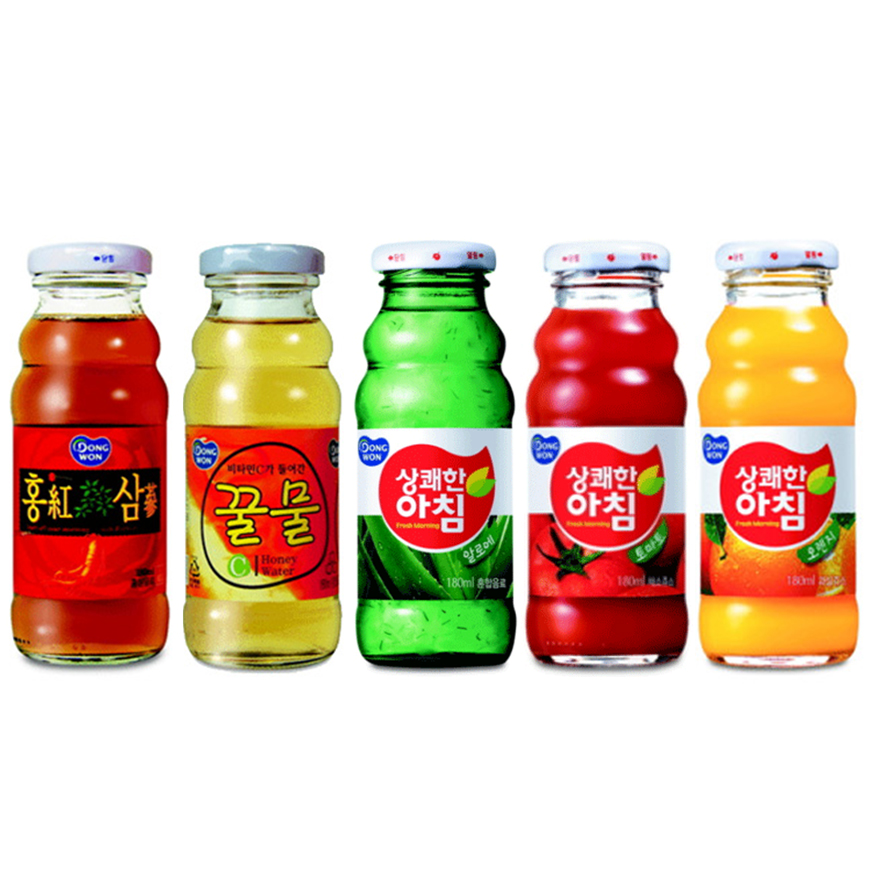 동원 상쾌한아침 오렌지,알로에,토마토,홍삼,꿀물 5종 180ml x48병 : 재형유통