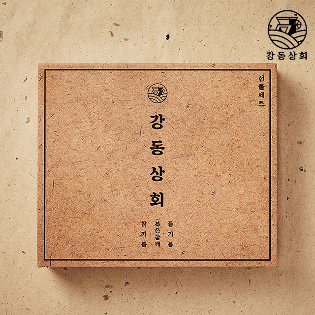 강동상회 프리미엄 선물세트 참기름 들기름각 300ml 볶음참깨,80g [국산] : 강동상회