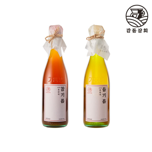 강동상회 실속형 선물세트 참기름300ml 들기름300ml 볶음참깨80g : 강동상회
